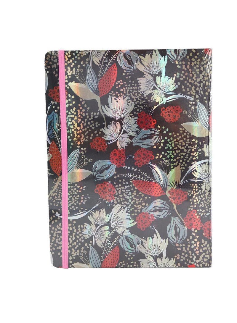ROCO Notebook Blue FlowerMetallicB596 Sheets