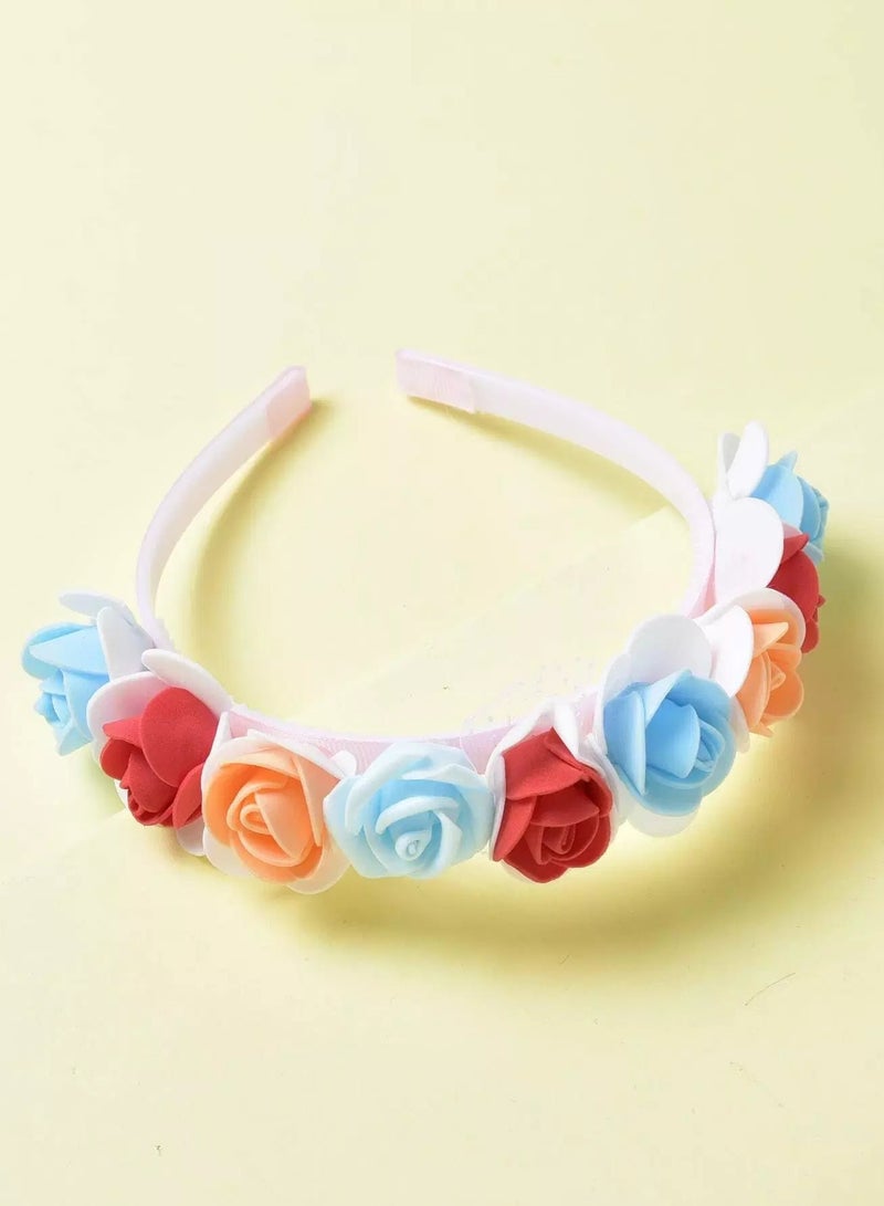 طوق شعر مزين بالزهور للبنات  - Image 3