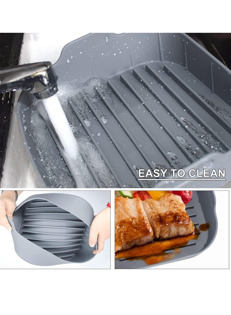 SYOSI Air Fryer Silicone Pot 2 Pieces Mini Oven Gloves Insert Bowl Replacement of Parchment Paper Liners Food Safe Reusable Basket Non-Stick 8-inch  - Image 2