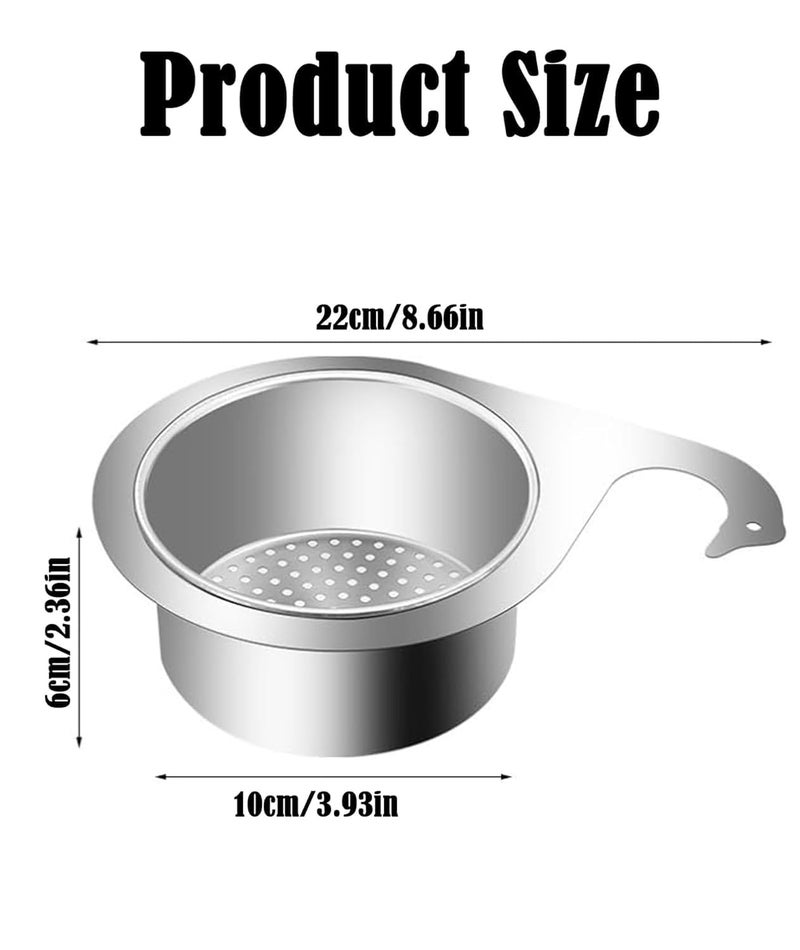 COZY CORNER Stainless Steel Kitchen Sink Strainer Triangular Drain Basket Hanging Storage Rack for Vegetables and Fruits - Image 2