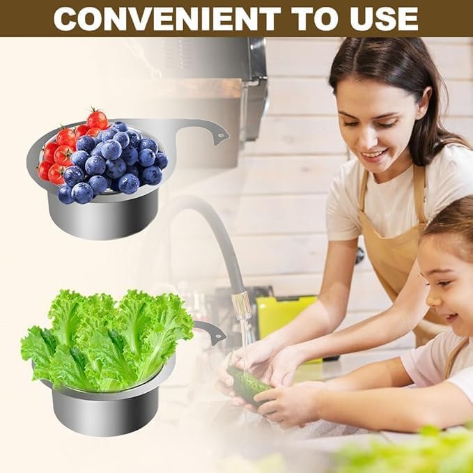 COZY CORNER Stainless Steel Kitchen Sink Strainer Triangular Drain Basket Hanging Storage Rack for Vegetables and Fruits - Image 3