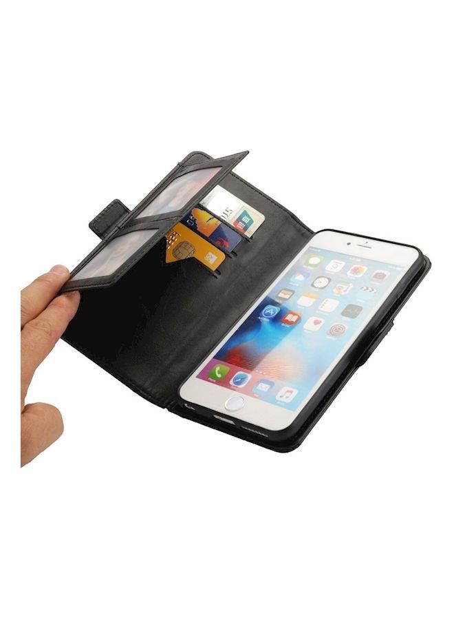 NIBEMINENT Protective Wallet Card Case Cover For Apple iPhone 6/6s Black  - Image 4