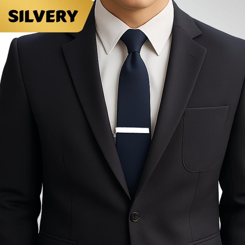 Roctee Tie Clips for Men, 3 Pack Classic Tie Clip Silver Gold Black Necktie Tie Bar Pinch Clips Suitable for Wedding Anniversary Business - Image 3