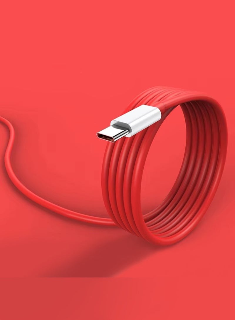 JAJEEK كابل USB إلى Type-C – 1 متر أحمر، شحن سريع ونقل بيانات، متين ومرن للهواتف الذكية، الأجهزة اللوحية، أجهزة الكمبيوتر المحمولة – كابل شاحن USB-C لأداء سريع - Image 3