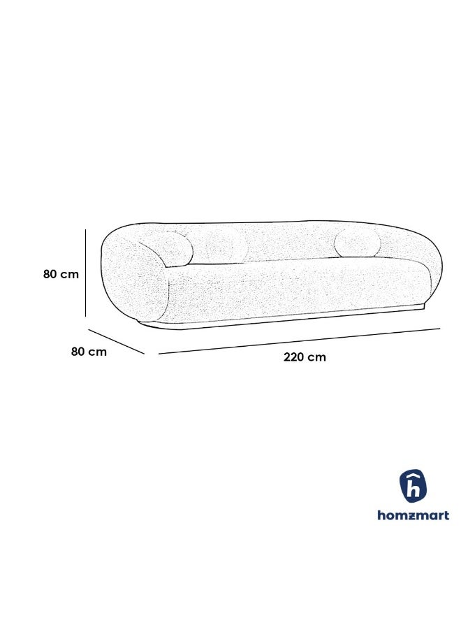 Homzmart Swedish Wood and Boucle 3 Seaters sofa - Off-white  - Image 2