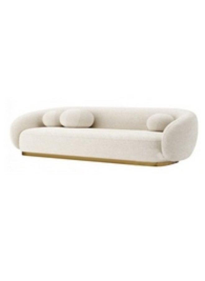 Homzmart Swedish Wood and Boucle 3 Seaters sofa - Off-white  - Image 4