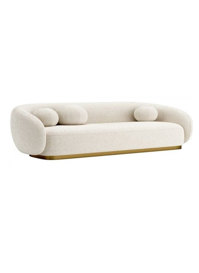Homzmart Swedish Wood and Boucle 3 Seaters sofa - Off-white  - Image 3