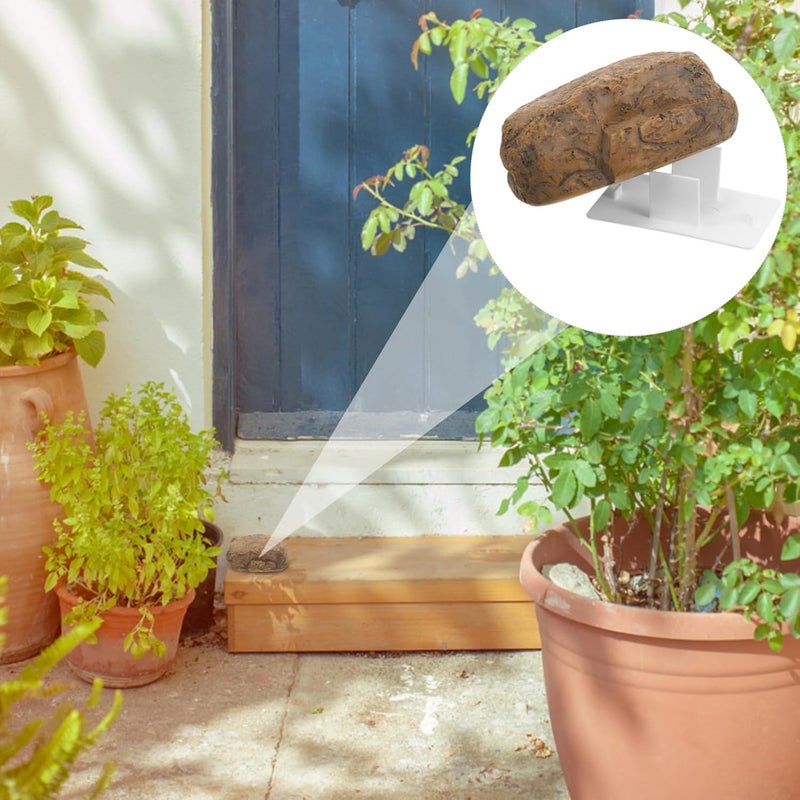 POPETPOP Simulated Stone Key Box Spare Rock Spare Key Holder Safe Outdoor Hidden Fake Rock Hider Faux Realistic Stone Hiders Outdoor Fake s Garden Code Decorative - Resin - Image 5