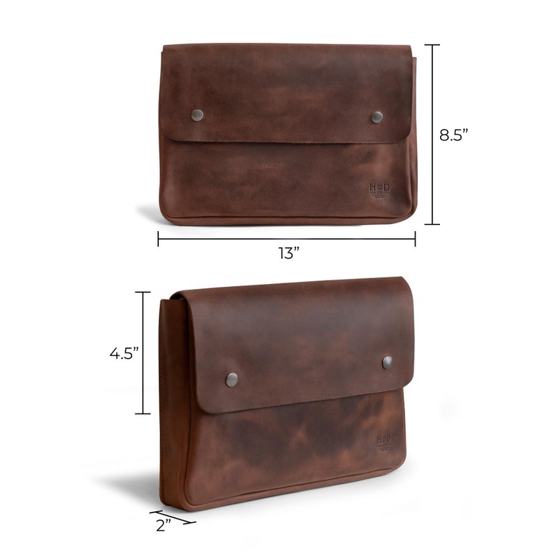 Hide & Drink, Vintage Folder Document Holder, File Case, A5 Binder, Envelope Portfolio, Full Grain Leather, Handmade, Bourbon Brown - Image 4