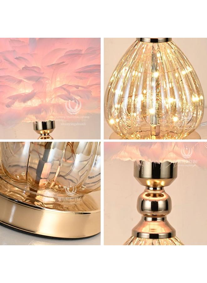 Bluejw New Ins Style Living Room Table Lamp Cute Girl LED Bedroom Bedside Lamp Fashion Creative Internet Famous Feather Lamp - Image 5