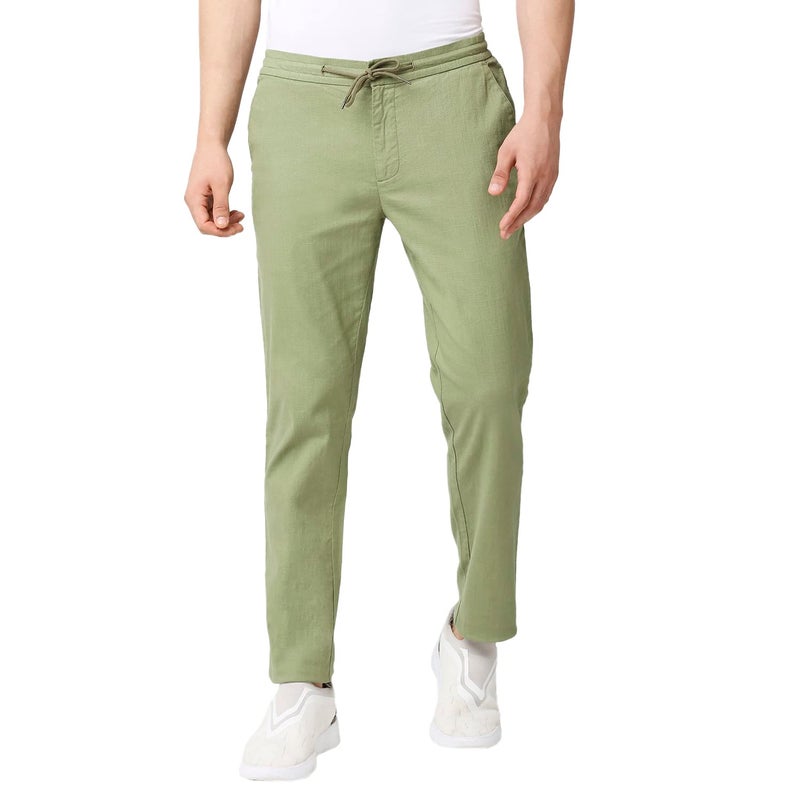 Thomas Scott Men's | Comfort | Slim Fit | Mid-Rise | Drawstring Closure | Solid | 4 Pockets | Woven | Chinos | Trouser (CCBT07_Green_32) - Image 2