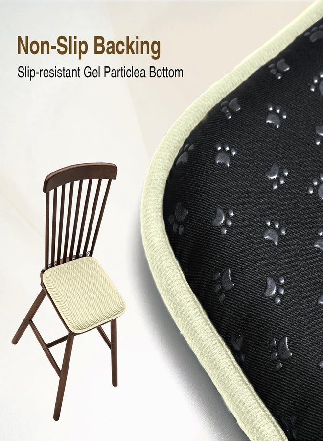 puredown® Chair Cushions for Dining Chairs, Set of 2 Memory Foam Seat Cushions with Non-Slip Backing & Ties, 16" x 16" x 1.5", Comfortable & Supportive Dining Chair Pads for Kitchen, Light Khaki - Image 5