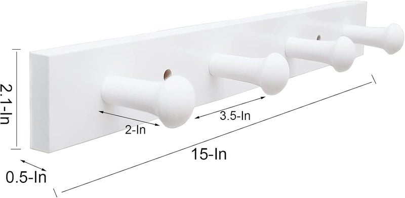 QIAOIDEA Wooden Peg Coat Rack for Kid's Room - Wall Mounted Hooks for Coats, Jackets, Hoodies, Bath Towels & Robes - Hangers for Boys Girls Nursery Room Bedroom Bathroom - Image 2