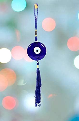 PANCIKAA Evil Eye Hanging for Car, Home & Office | Entrance Décor Nazar Battu | Global Blue Medium Hang for Good Luck & Prosperity | AAA Quality - 25 cm | Zodiac Lucky Charm Success, Health & Wealth - Image 1