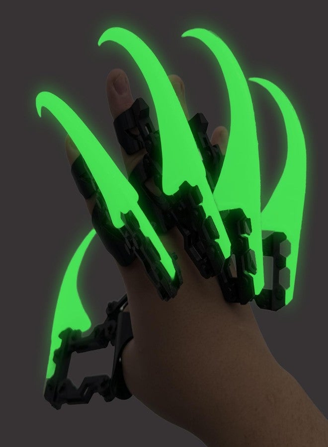 enttgo 3D Printed Halloween Claw Decoration, Five-Finger Mobile Toy, Suitable for Halloween Parties, Cosplay Equipment (Glow at Night - Green) - Image 3