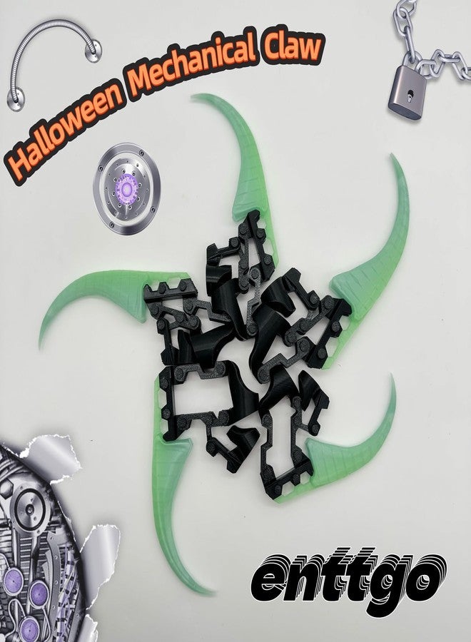 enttgo 3D Printed Halloween Claw Decoration, Five-Finger Mobile Toy, Suitable for Halloween Parties, Cosplay Equipment (Glow at Night - Green) - Image 4