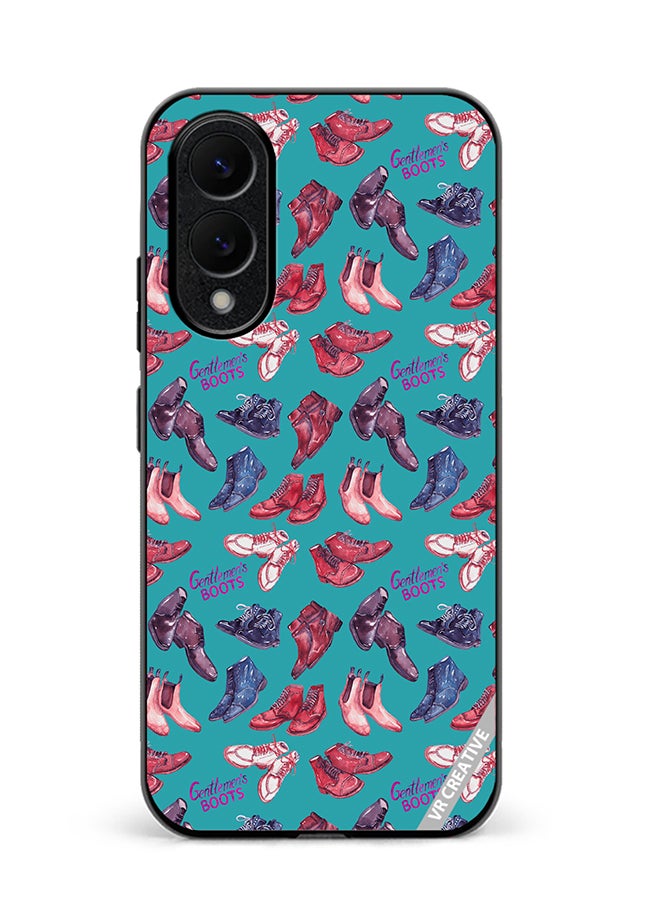VR CREATIVE Protective Case Cover For Samsung Galaxy S25 Edge Modern Gentlemen'S Boots Collection Design Multicolour