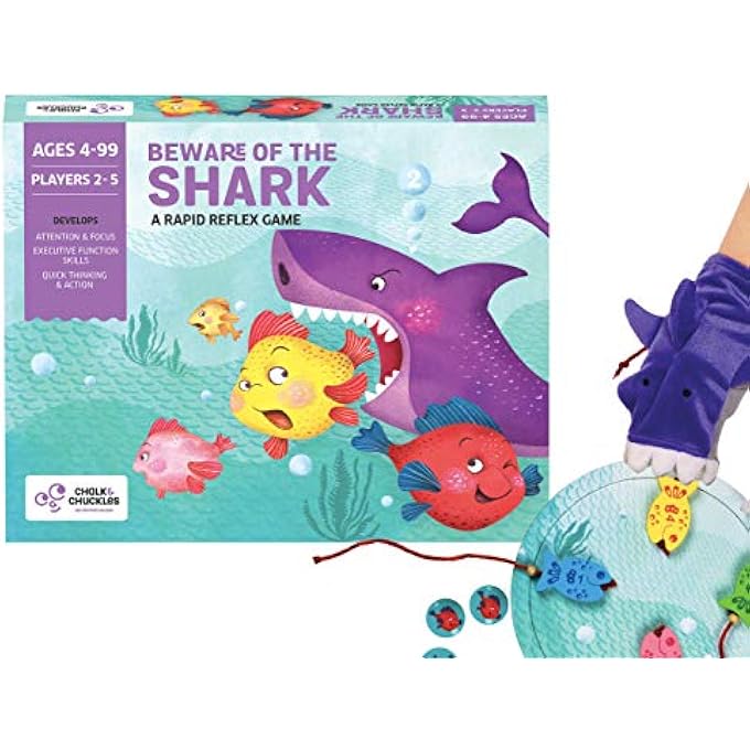 CHALK AND CHUCKLES Beware of The Shark Board Game for Kids 48 Years Fun and Fast Games for Family and Boys Girls Age 5 Yrs and Up - Image 1
