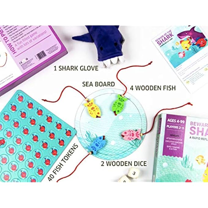 CHALK AND CHUCKLES Beware of The Shark Board Game for Kids 48 Years Fun and Fast Games for Family and Boys Girls Age 5 Yrs and Up - Image 2