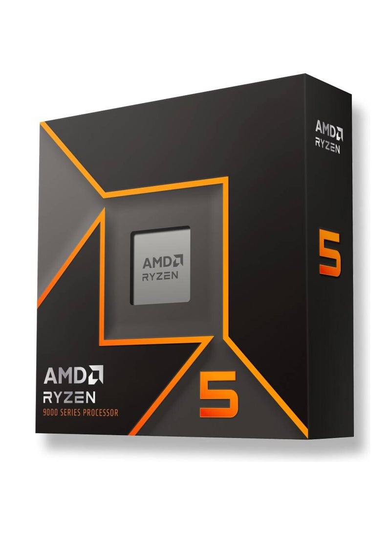 معالج وحدة المعالجة المركزية Ryzen 5 9600X AM5، 6 أنوية و12 خيطًا، وسرعة قصوى تبلغ 5.4 جيجاهرتز، وذاكرة تخزين مؤقتة 6 ميجابايت L2 و32 ميجابايت L3، ورسومات AMD Radeon، وZen 5، وPCIe 5.0 x16