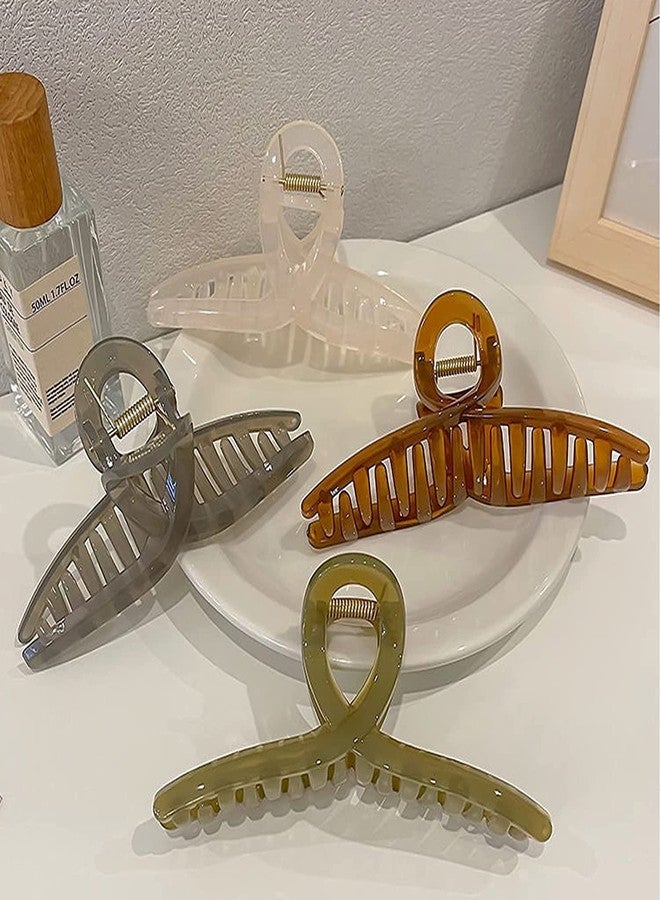 BIG BOX -4 piece jelly claw Hair Claw Clips Large Butterfly Hair Clips for Women, Large Hair Clips, Women Girls Hair Clips Strong Hold Jelly Jaw Butterfly Claw Clips for Thick Curly Hair -Summer Style - Image 1