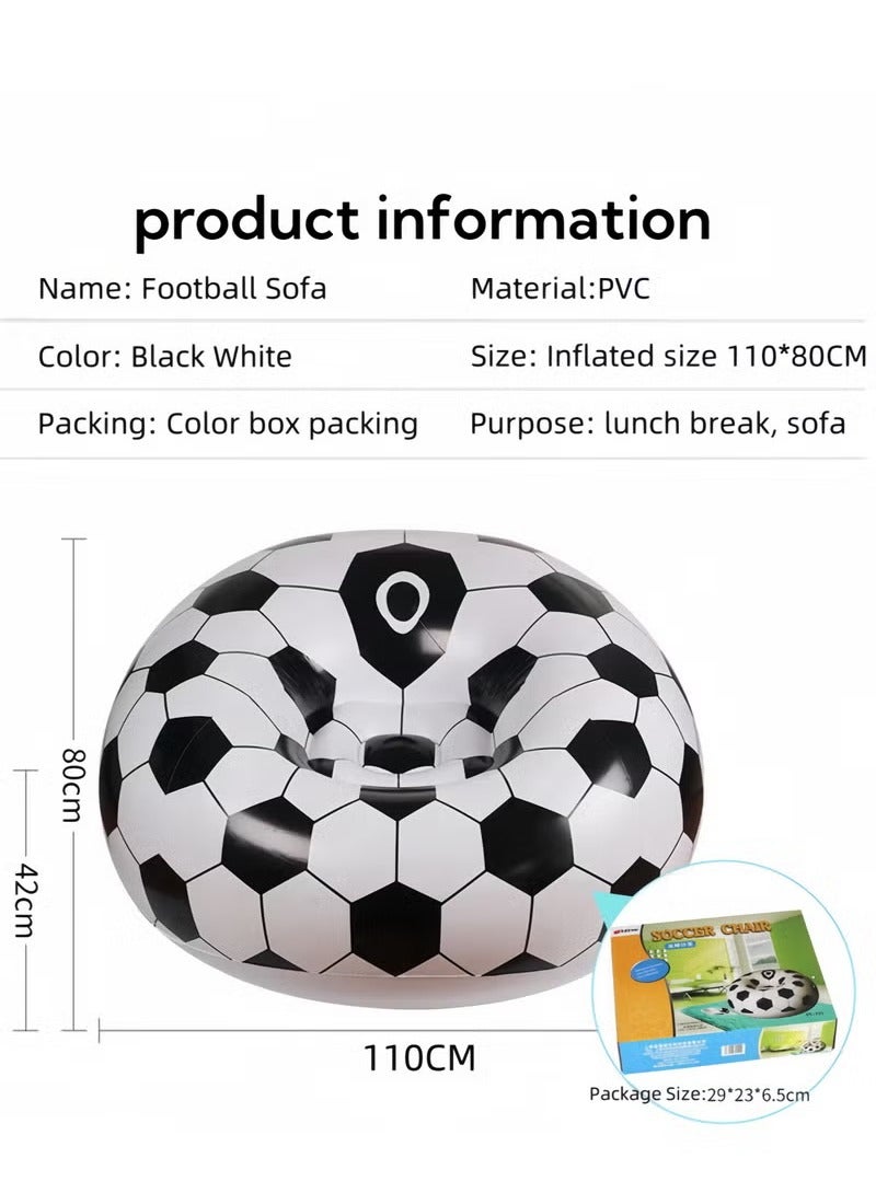founder Football Inflatable Sofa Chair, Bean Bag, suitable for living room and bedroom, inflatable lazy sofa, camping lounge chair, portable and easy to store - Image 4