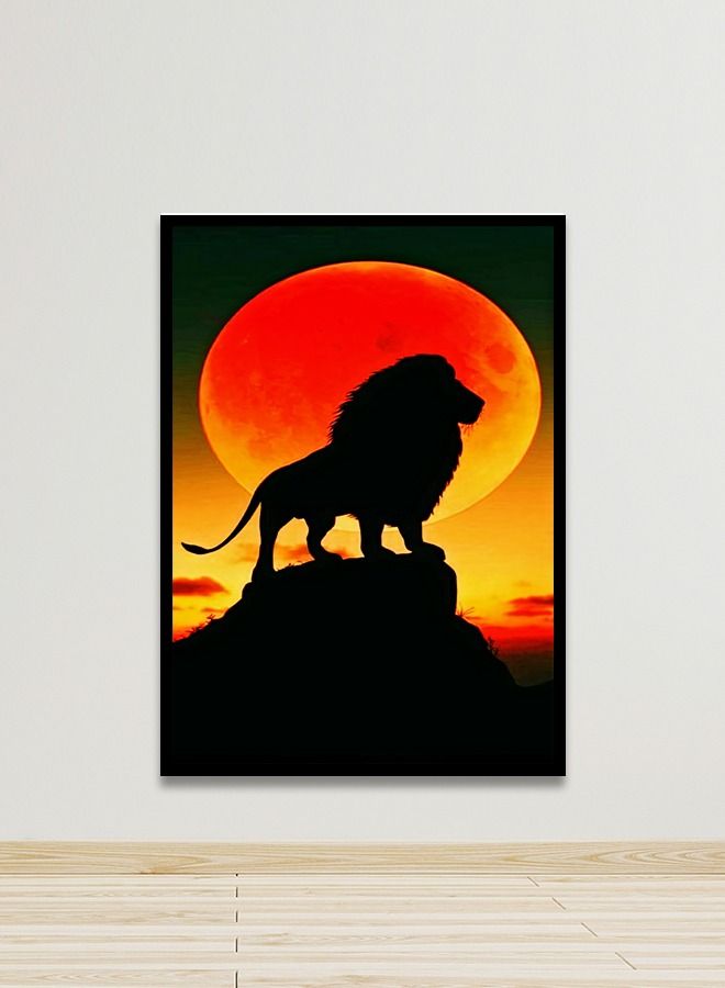 ماركتنا لوحة جدارية قماشية فنية لتزيين الحائط بتصميم حيوان  مع برواز اسود مجوف مقاس (120x80) قطعة واحدة - Image 1