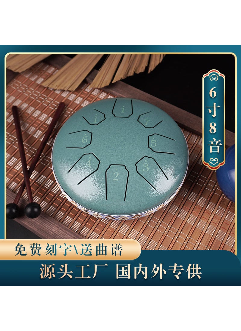 Generic Ethereal Drum 6-Inch 8-Tone Lotus Percussion Moss flower blue 