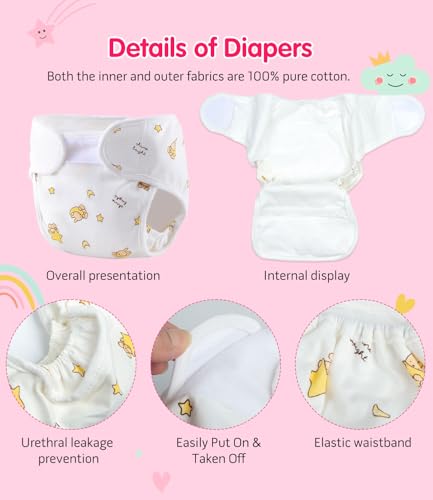 TatuDoll Reborn Baby Dolls Diapers Accessories 4Piece Pack Fit for 1724 inch Reborn Dolls Newborn Underwear Reusable Washable - Image 5