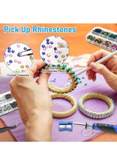SYOSI Hotfix Rhinestone Applicator Tool, DIY Hot Fix Rhinestone Setter for Bedazzler Kit with Rhinestones for Crafts, 15 Color Rhinestone, 7 Tips, Tweezers, Pencil, Brush  - Image 5
