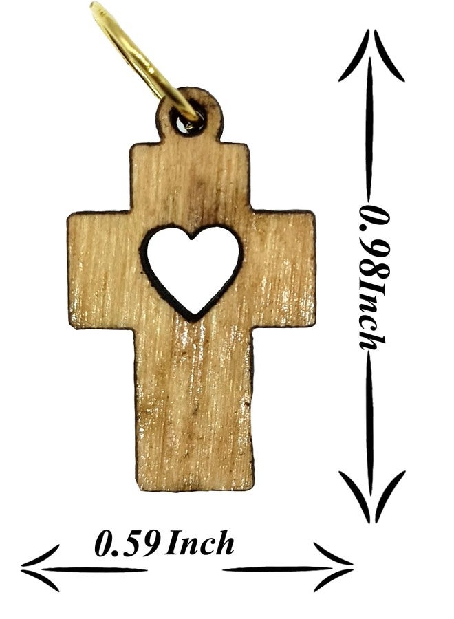 Zuluf Olive Wood Charms / Pendants, Wood Leather Metal - Image 2