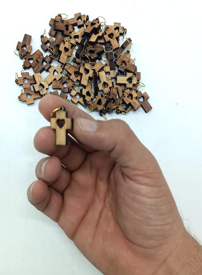 Zuluf Olive Wood Charms / Pendants, Wood Leather Metal - Image 5