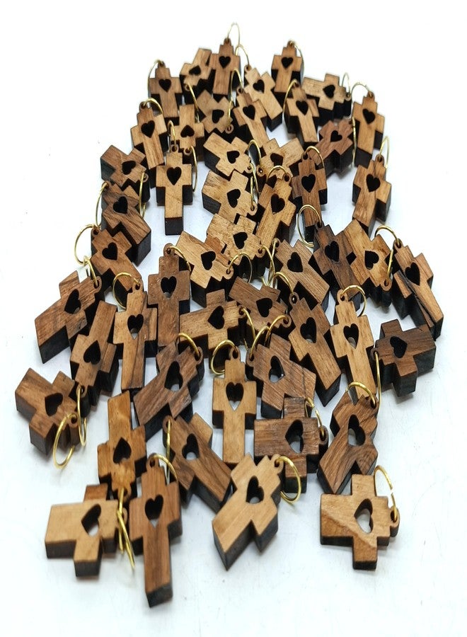 Zuluf Olive Wood Charms / Pendants, Wood Leather Metal - Image 4