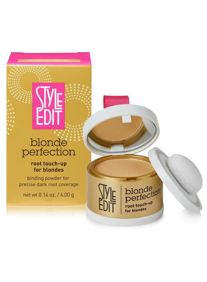 Style Edit Root Touch Up Powder | Temporary Color for Medium Blonde, Dark Roots, Highlights and Grays | Mineral-Infused Concealer for Thinning Hair and Hairline | 0.14 oz. - Image 1