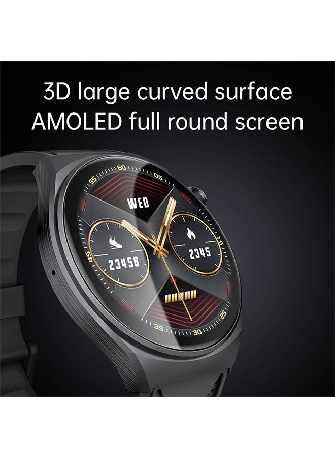 KUMI GW6 Sports Smartwatch AMOLED Display Yoga Exercise 100 Sports Detection Maps Navigation Smart Bracelet Black - Image 5