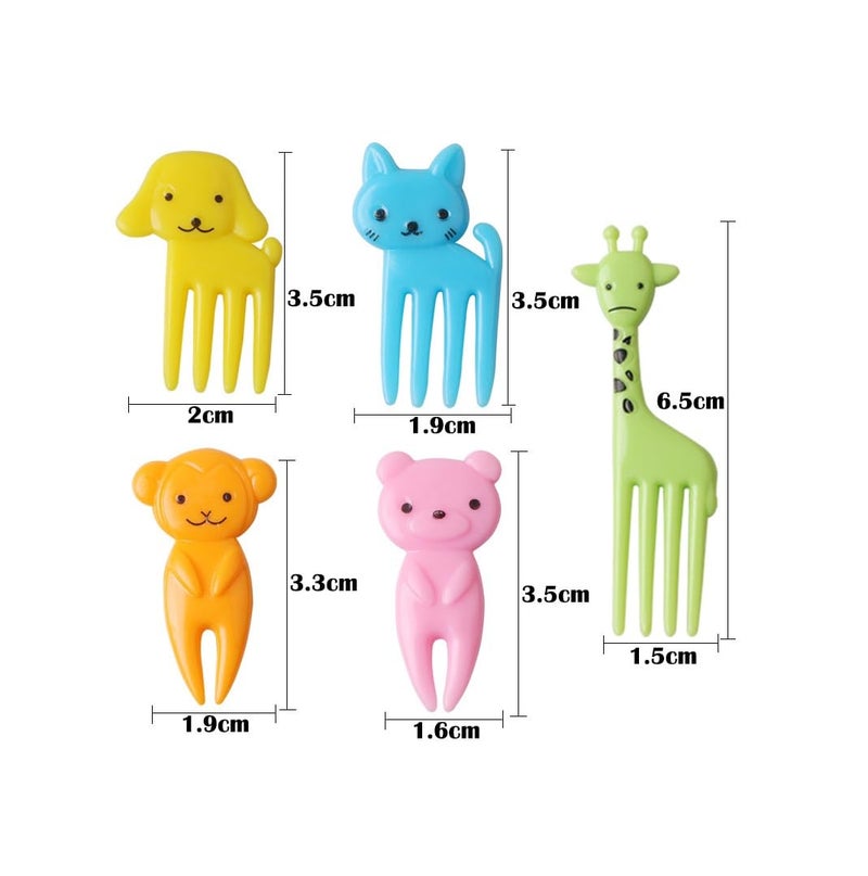 Geettcaifu 40PCS Animal Fruit Food Picks, Bento Box Picks, Mini Cartoon Animal Food Toothpicks, Reusable Lunch Bento Forks Picks, Fun Cute Fruit Toothpicks - Image 3