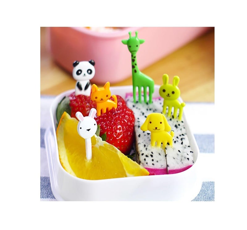 Geettcaifu 40PCS Animal Fruit Food Picks, Bento Box Picks, Mini Cartoon Animal Food Toothpicks, Reusable Lunch Bento Forks Picks, Fun Cute Fruit Toothpicks - Image 4