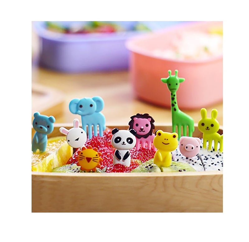 Geettcaifu 40PCS Animal Fruit Food Picks, Bento Box Picks, Mini Cartoon Animal Food Toothpicks, Reusable Lunch Bento Forks Picks, Fun Cute Fruit Toothpicks - Image 2