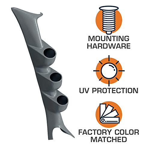 GLOWSHIFT بود عدادات عمود ثلاثي رمادي من جلو شيفت متوافق مع فورد سوبر ديوتي F-250 F-350 باور ستروك 1999-2007 - متطابق مع لون المصنع - بلاستيك ABS - محمي من الأشعة فوق البنفسجية - يركب (3) عدادات 2-1/16" (52mm) - Image 3