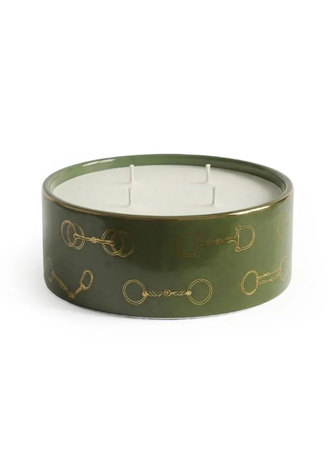 Silsal Fares Oud Wood Candle Olive Green - 1000g