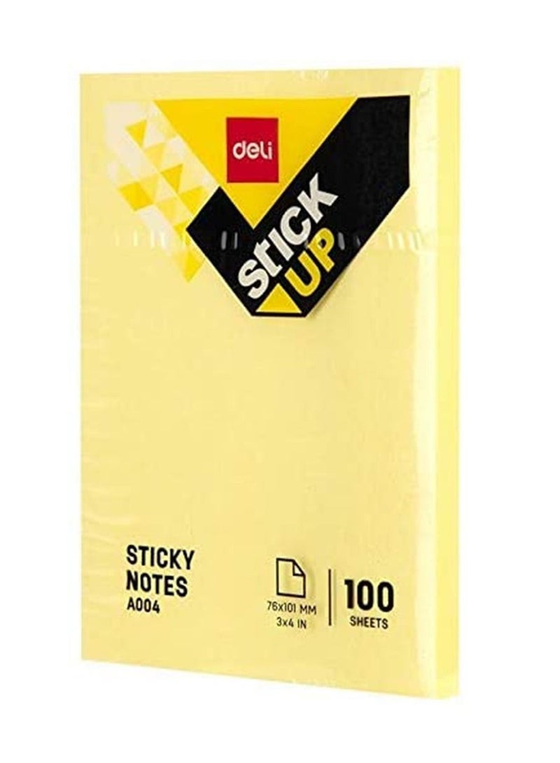 Deli 12-Pad Sticky Notes 3x4 Inch Size Yellow Colour - Image 2