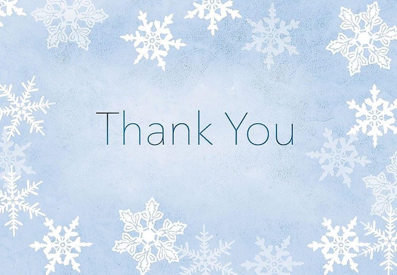 Great Papers! Merry Snowflake Foil Thank You Notecard, 50 count, 4.875"x3.375"" (2015105)