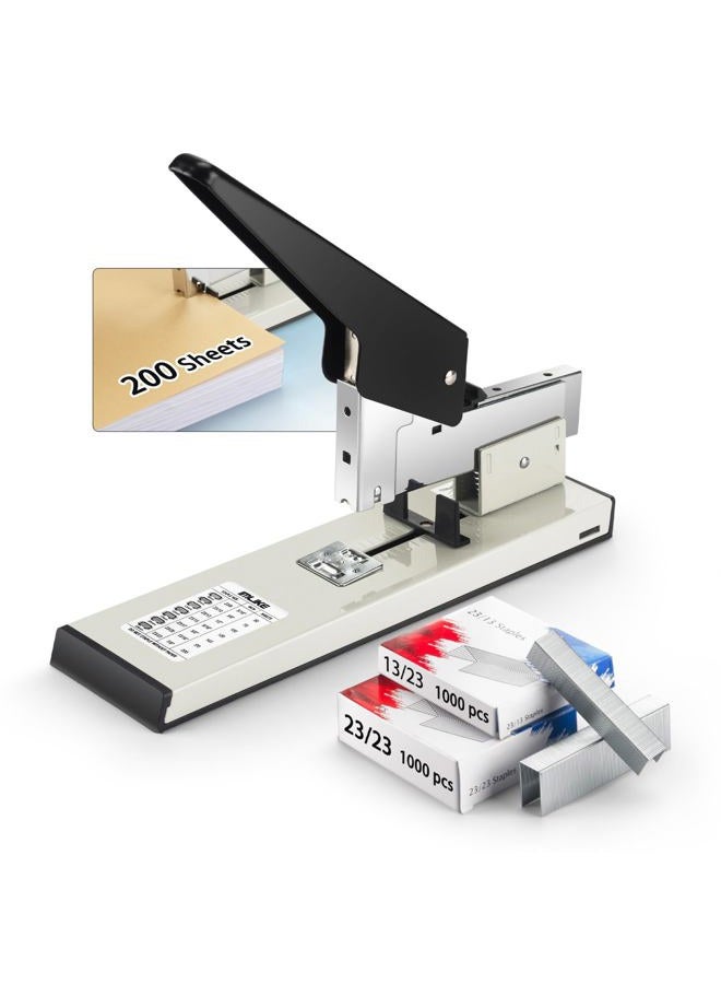 IMLIKE Heavy Duty Stapler with 2000 Staples: 200 Sheets Capacity Manual No Jam Office Stapler,Big Metal Labor-Saving Desk Stapler,Non-Slip,Include High Strength 23/13 & 23/23 Staples - Image 1