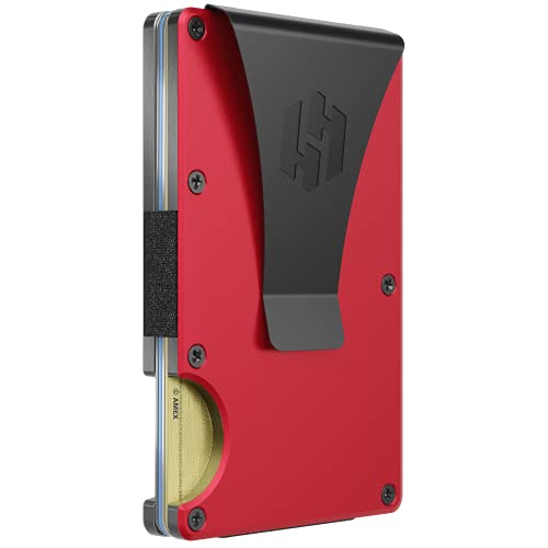 Hayvenhurst Wallet For Men - Reinvented Design Men's Wallet - Slim, Minimalistic & Seamless Card Case, Blocks RFID Scanners, Holds 12 Cards (Crimson) - Image 1