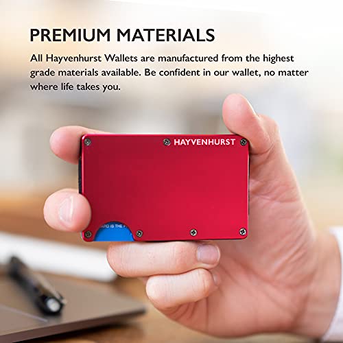 Hayvenhurst Wallet For Men - Reinvented Design Men's Wallet - Slim, Minimalistic & Seamless Card Case, Blocks RFID Scanners, Holds 12 Cards (Crimson) - Image 5