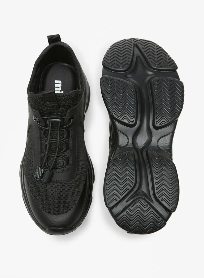 ميسي Women's Textured Chunky Sports Shoes with Drawstring Closure