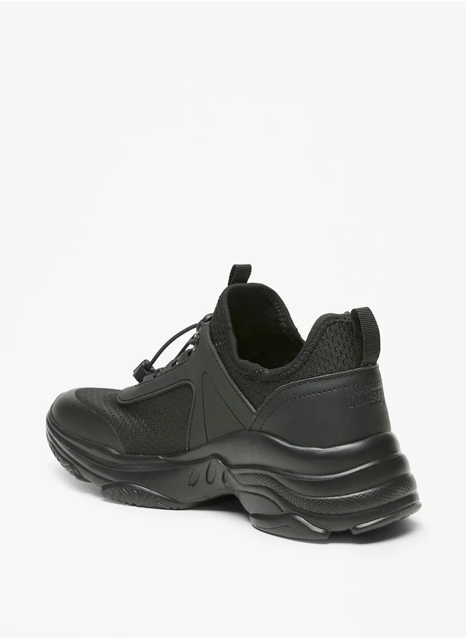 ميسي Women's Textured Chunky Sports Shoes with Drawstring Closure