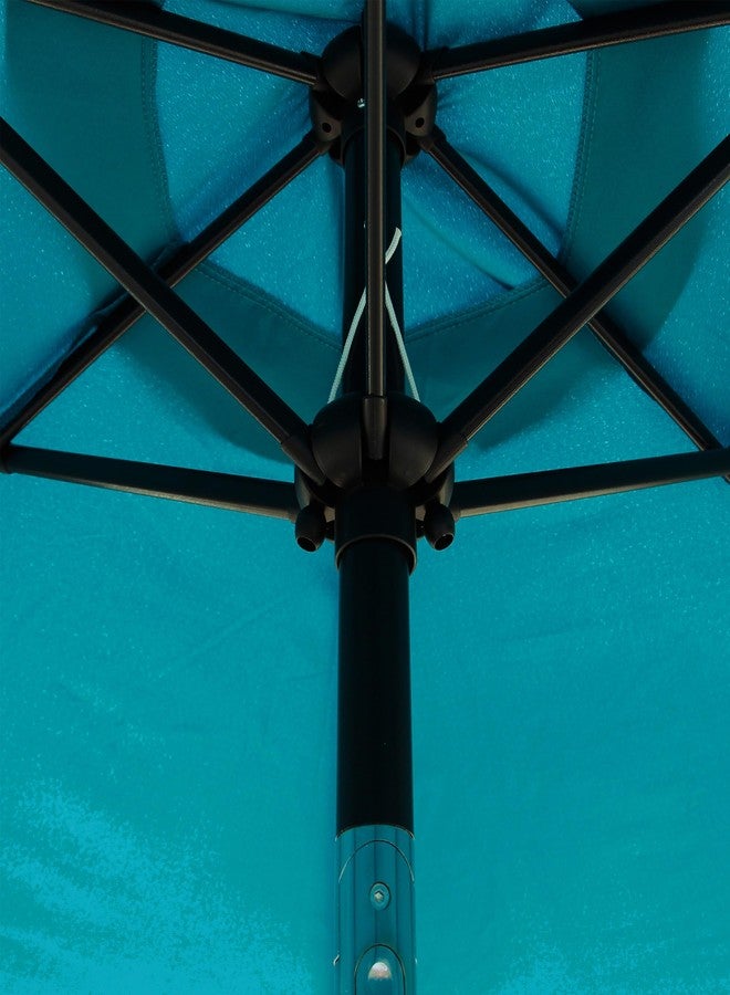Blissun 7.5 ft Patio Umbrella, Yard Umbrella Push Button Tilt Crank (Cerulean) - Image 5