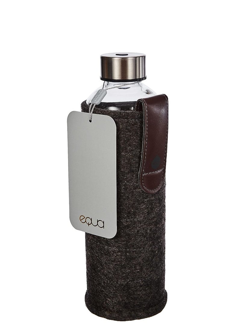 EQUA Glass Water Bottle - 25 oz - Leak Proof and BPA Free - from Borosilicate Glass and Felt Cover for Extra Protection 750ml - Image 2