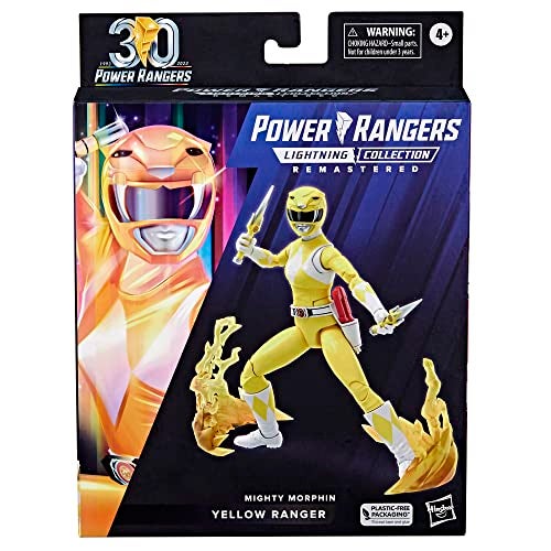 Power Rangers Lightning Collection Remastered Mighty Morphin Yellow Ranger 6-Inch Action Figure, Toys for Boys and Girls Ages 4 and Up - Image 3